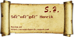 Sóvágó Henrik névjegykártya