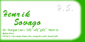 henrik sovago business card